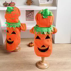 pumpkin dog costume hooded fleece hoodie for small & medium dogs