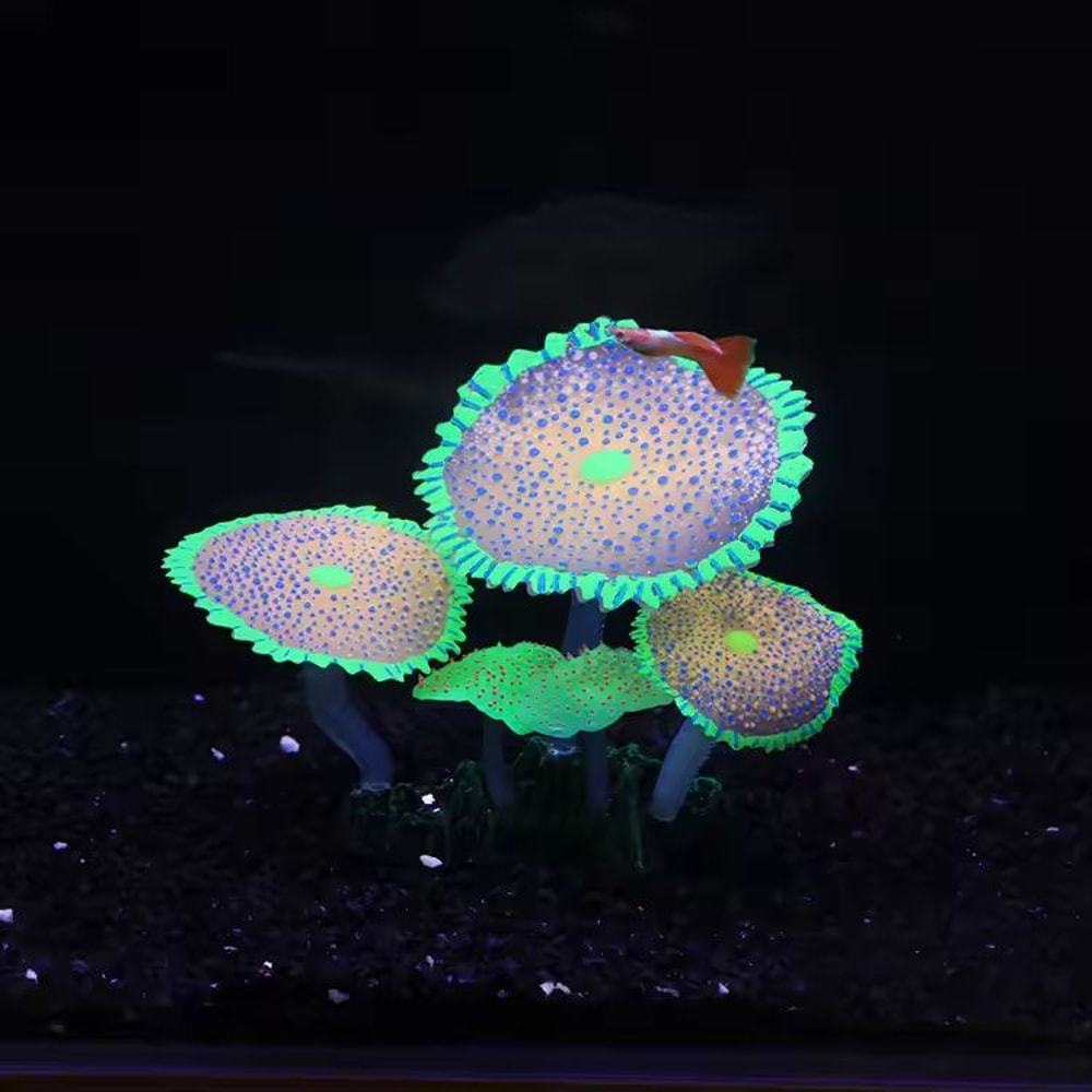 GlowintheDark Silicone Aquarium Coral With Suction Cup Luminous Fish Tank Decoration 3
