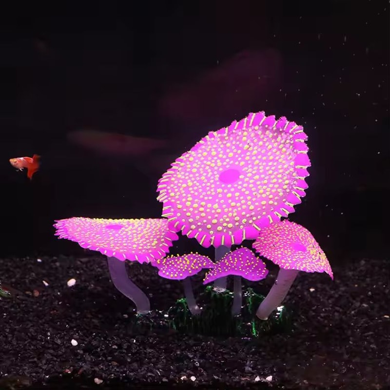 GlowintheDark Silicone Aquarium Coral With Suction Cup Luminous Fish Tank Decoration 4
