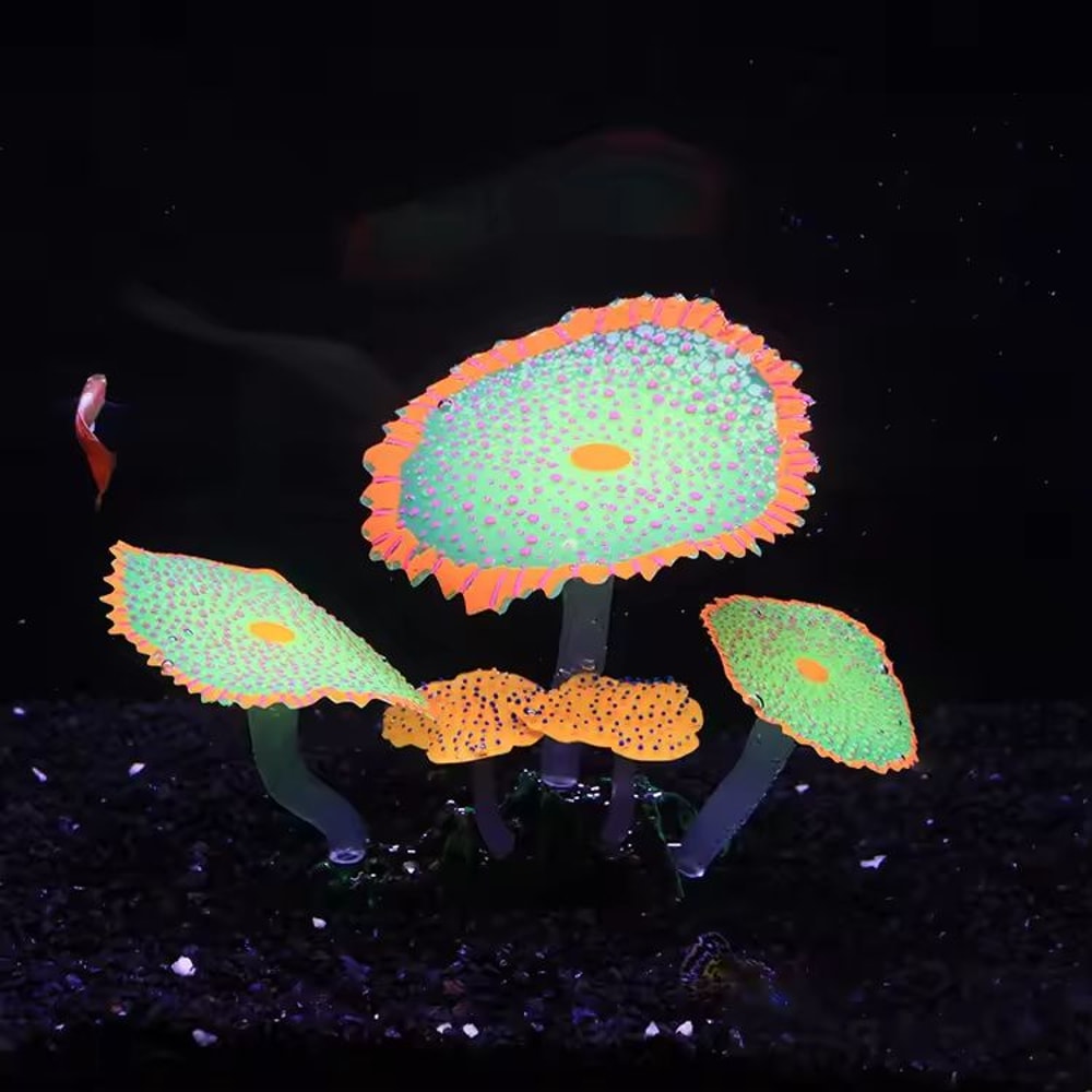 GlowintheDark Silicone Aquarium Coral With Suction Cup Luminous Fish Tank Decoration 5