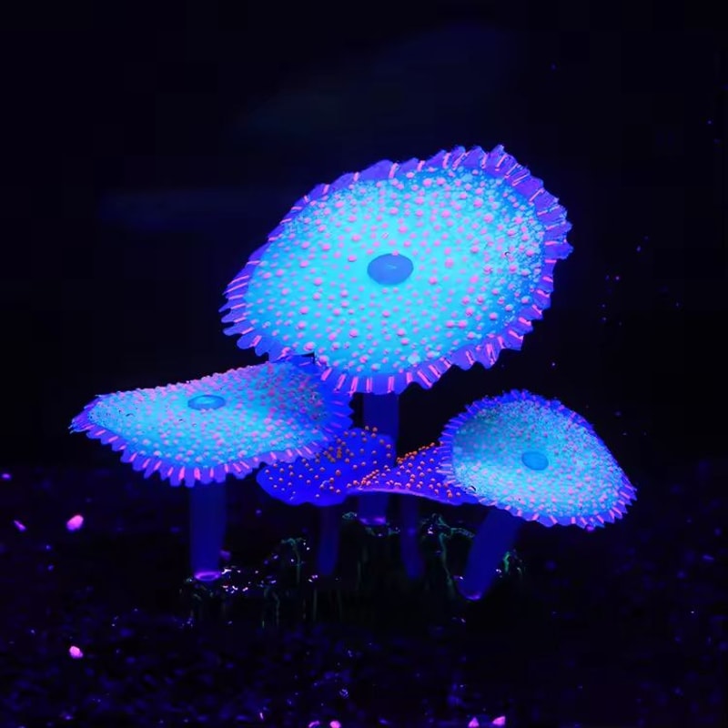 GlowintheDark Silicone Aquarium Coral With Suction Cup Luminous Fish Tank Decoration 6