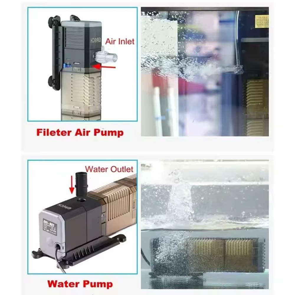 4 In 1 Aquarium Filter Internal Aquarium Filter Pump Aquarium Submersible Pump With Replacement Fil 3