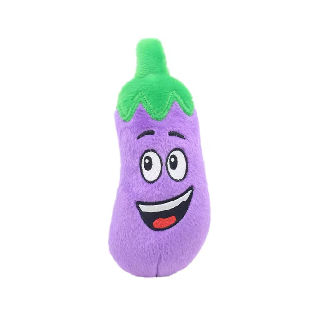 Fruit Veggie Squeaky Plush Dog Toy Unstuffed Crinkle Sound For Interactive Play 6