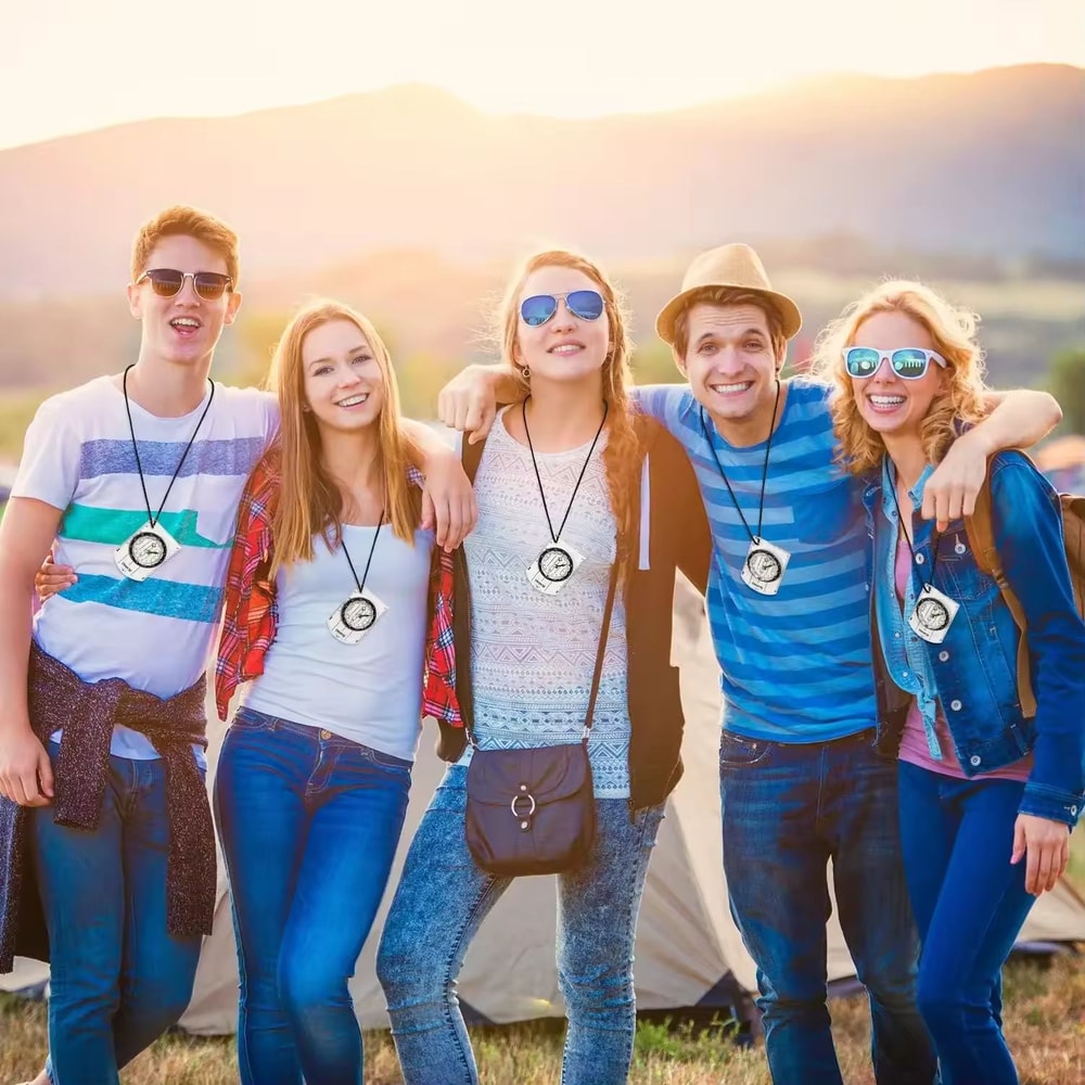 Multifunction Tactical Compass Survival Tool With LED Mirror Whistle 0