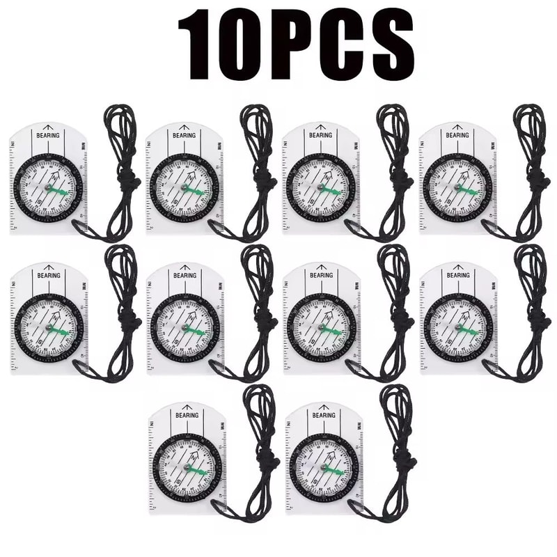 Multifunction Tactical Compass Survival Tool With LED Mirror Whistle 2