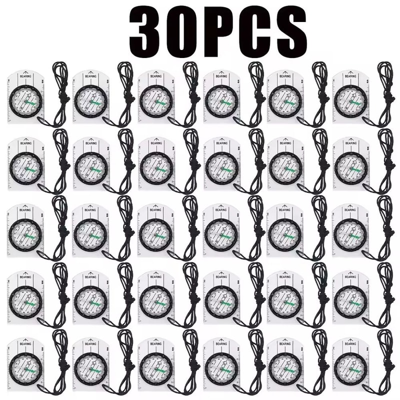 Multifunction Tactical Compass Survival Tool With LED Mirror Whistle 7