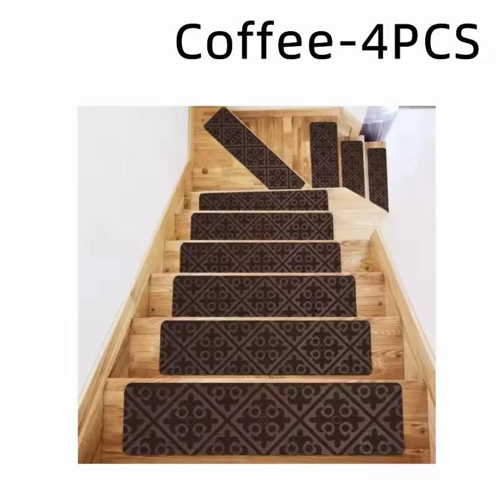 10Pack Non Slip Stair Treads 76x21 Cm Soft Washable Carpet Mats For Quieter Safer Steps 3