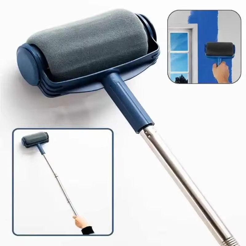 Ergonomic Paint Edger Stick Roller Kit With Sponge Pad For Clean Wall Edges 3