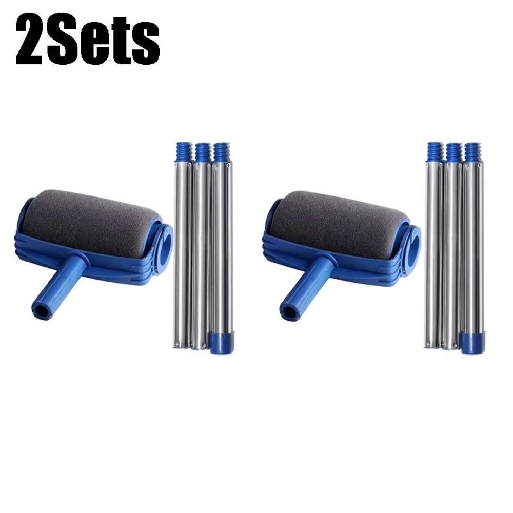 Ergonomic Paint Edger Stick Roller Kit With Sponge Pad For Clean Wall Edges 8