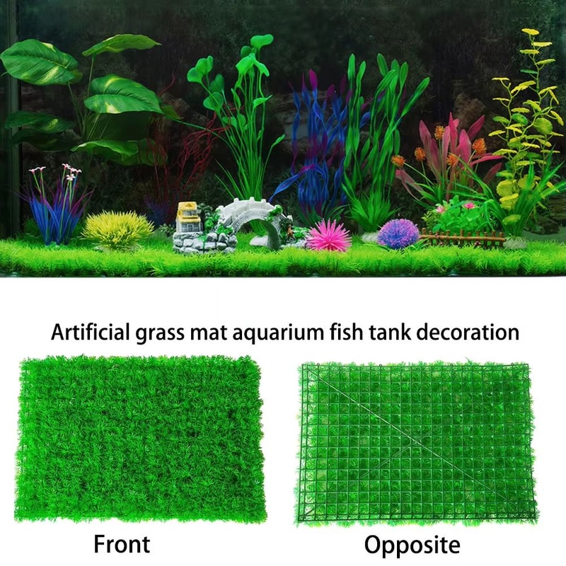 Spliceable Aquarium Grass Mat Soft Dense Fish Tank Grass Carpet Decor 1