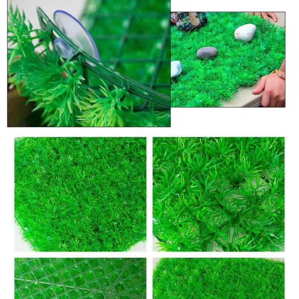 Spliceable Aquarium Grass Mat Soft Dense Fish Tank Grass Carpet Decor 4