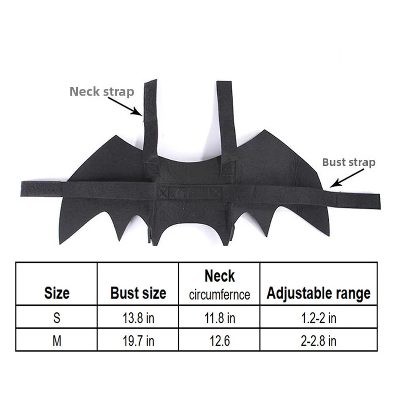 Cat Devil Costume TwoPiece Set With Bat Wings For Cats And Horn Headband 2