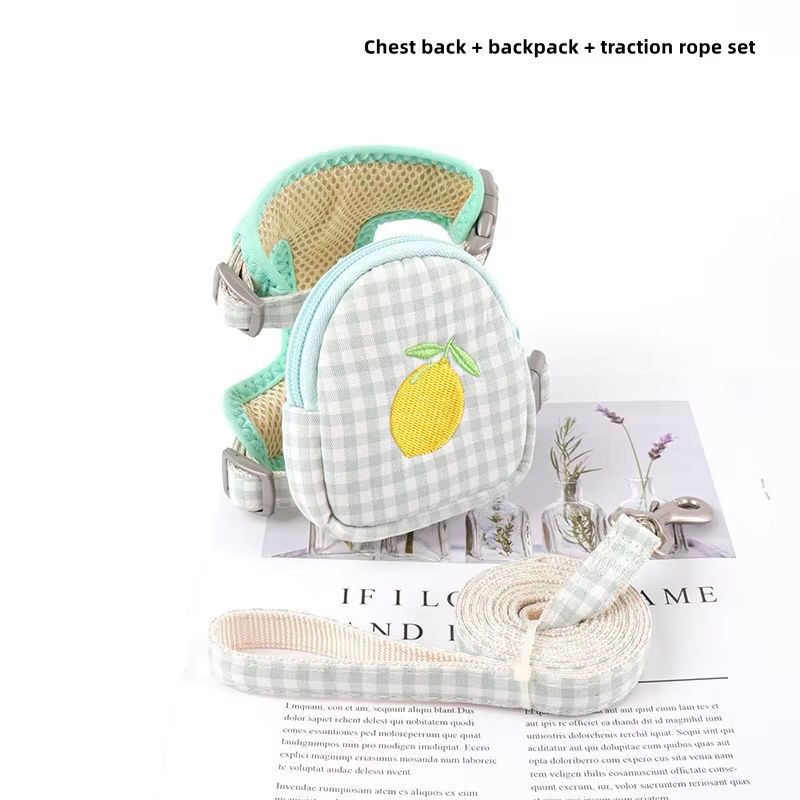 Breathable EscapeProof Cat Harness With Backpack Leash Set Adjustable Chest Strap 10