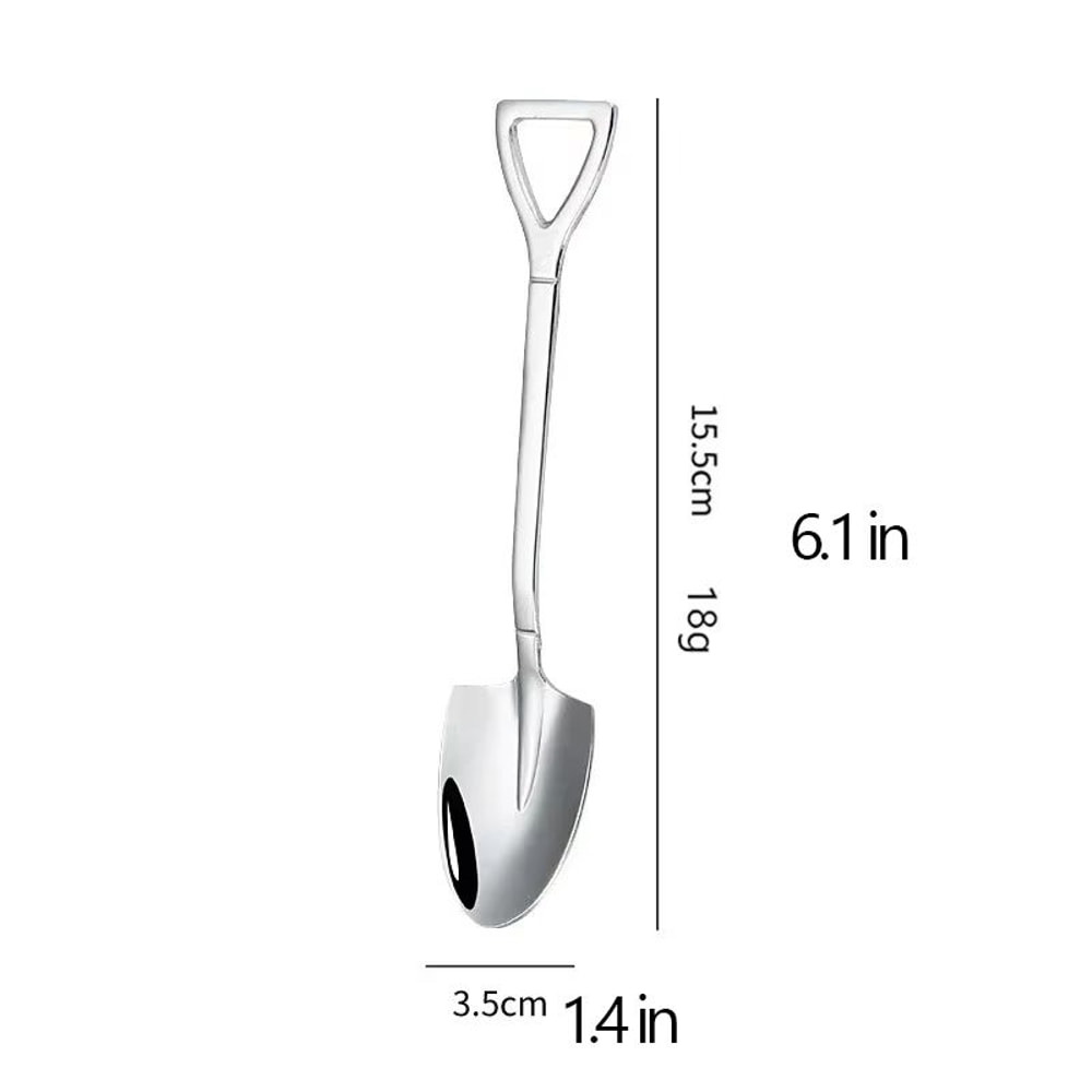 Vintage Shovel Spoon Stainless Steel Coffee Spoon For Desserts 0