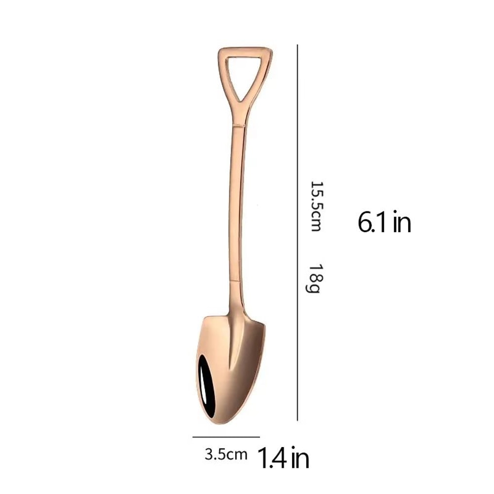 Vintage Shovel Spoon Stainless Steel Coffee Spoon For Desserts 9