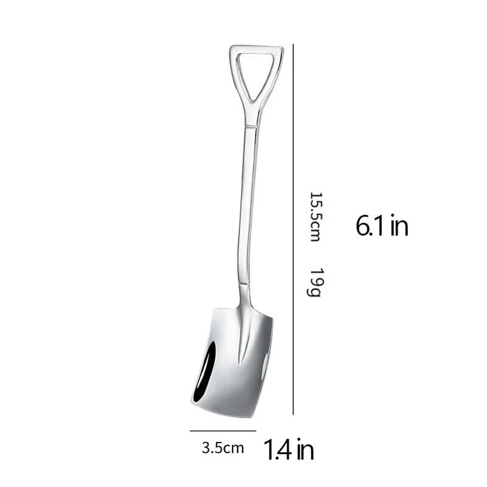 Vintage Shovel Spoon Stainless Steel Coffee Spoon For Desserts 10