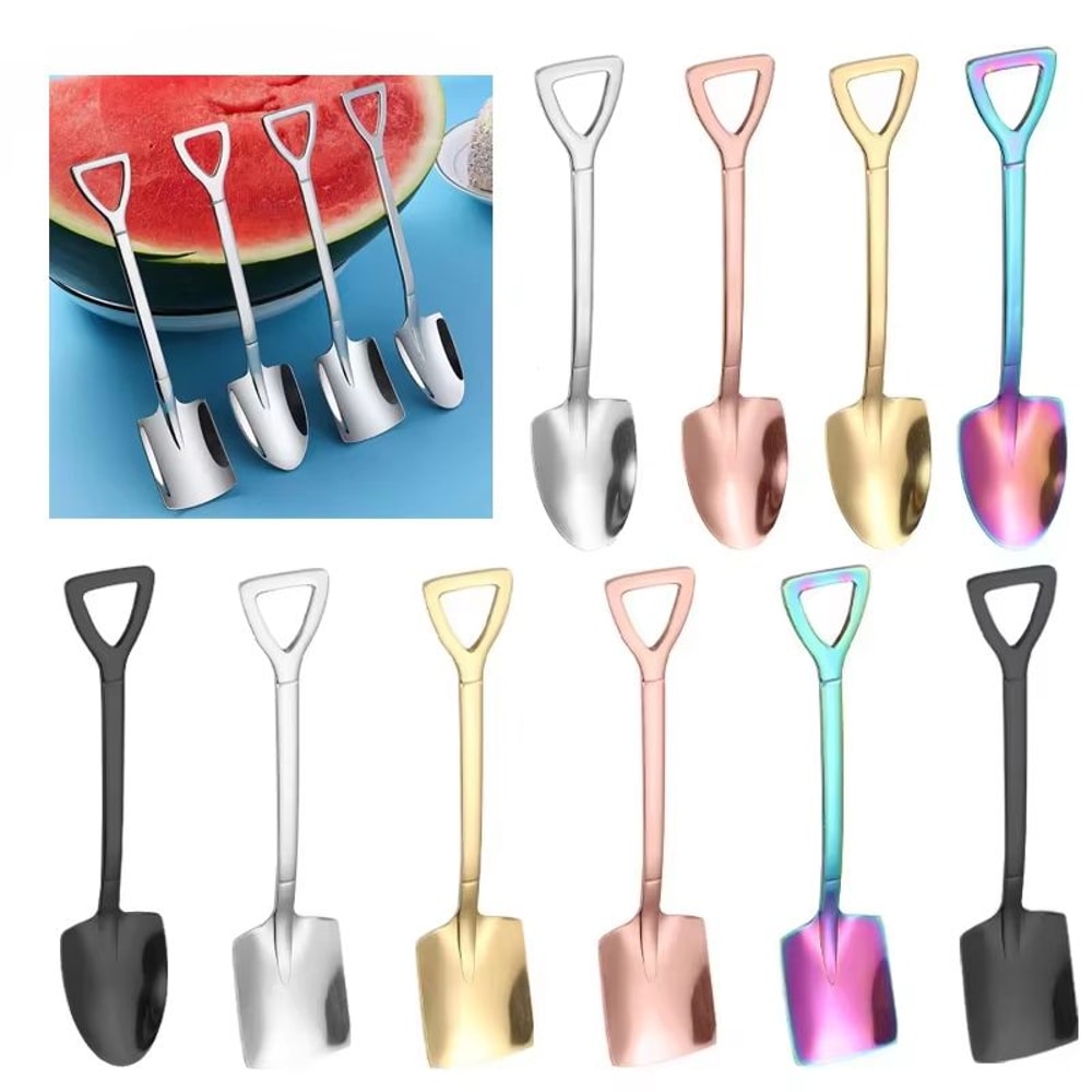 Vintage Shovel Spoon Stainless Steel Coffee Spoon For Desserts 1