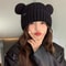 Chunky Bear Ear Slouchy Ear Flap Beanie For Women 2