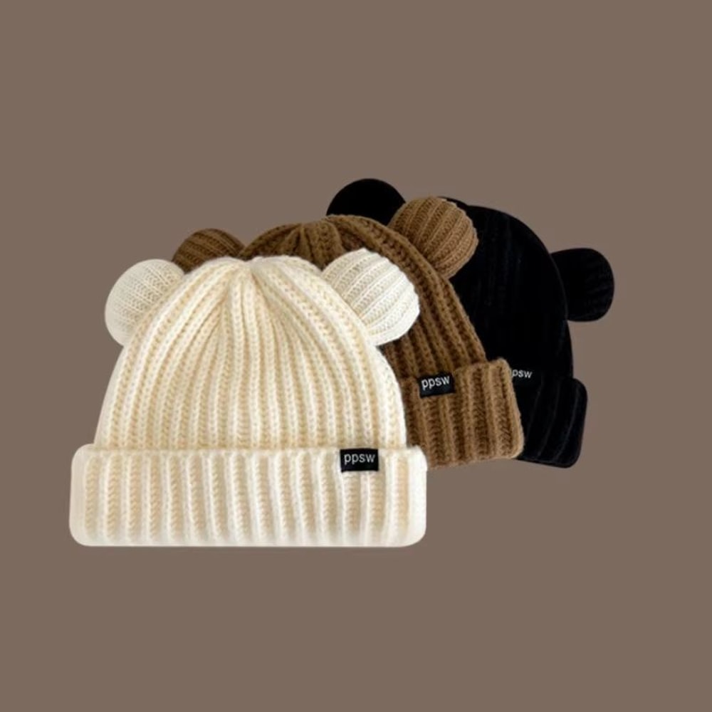 Chunky Bear Ear Slouchy Ear Flap Beanie For Women 4