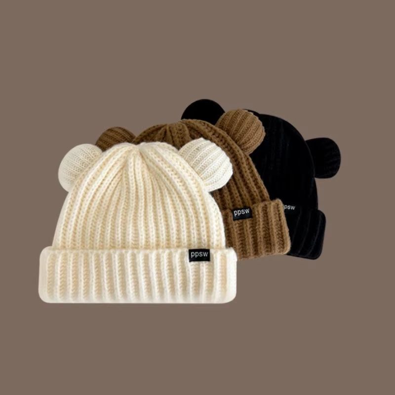 Chunky Bear Ear Slouchy Ear Flap Beanie For Women 4