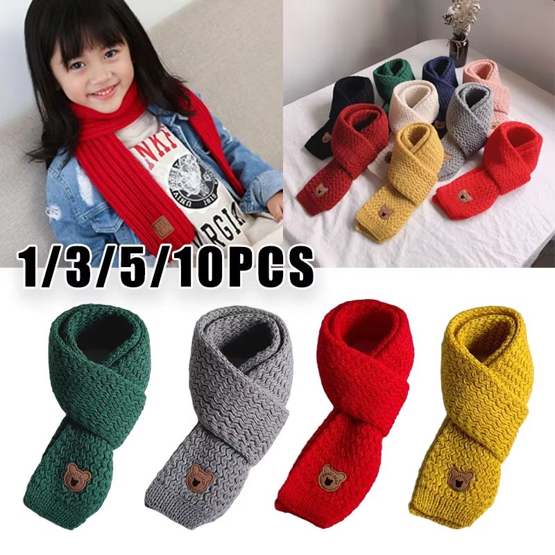 KoreanStyle Kids Neck Warmer Windproof Scarf Plush Fleece Lined 1