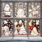 Reusable Christmas Window Clings Snowman Tree White Static Decals For Glass Doors 0