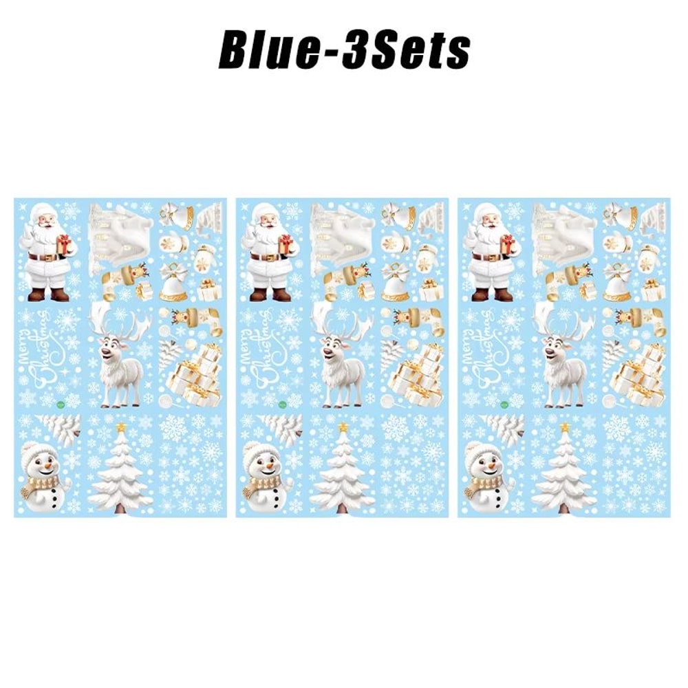 Reusable Christmas Window Clings Snowman Tree White Static Decals For Glass Doors 3