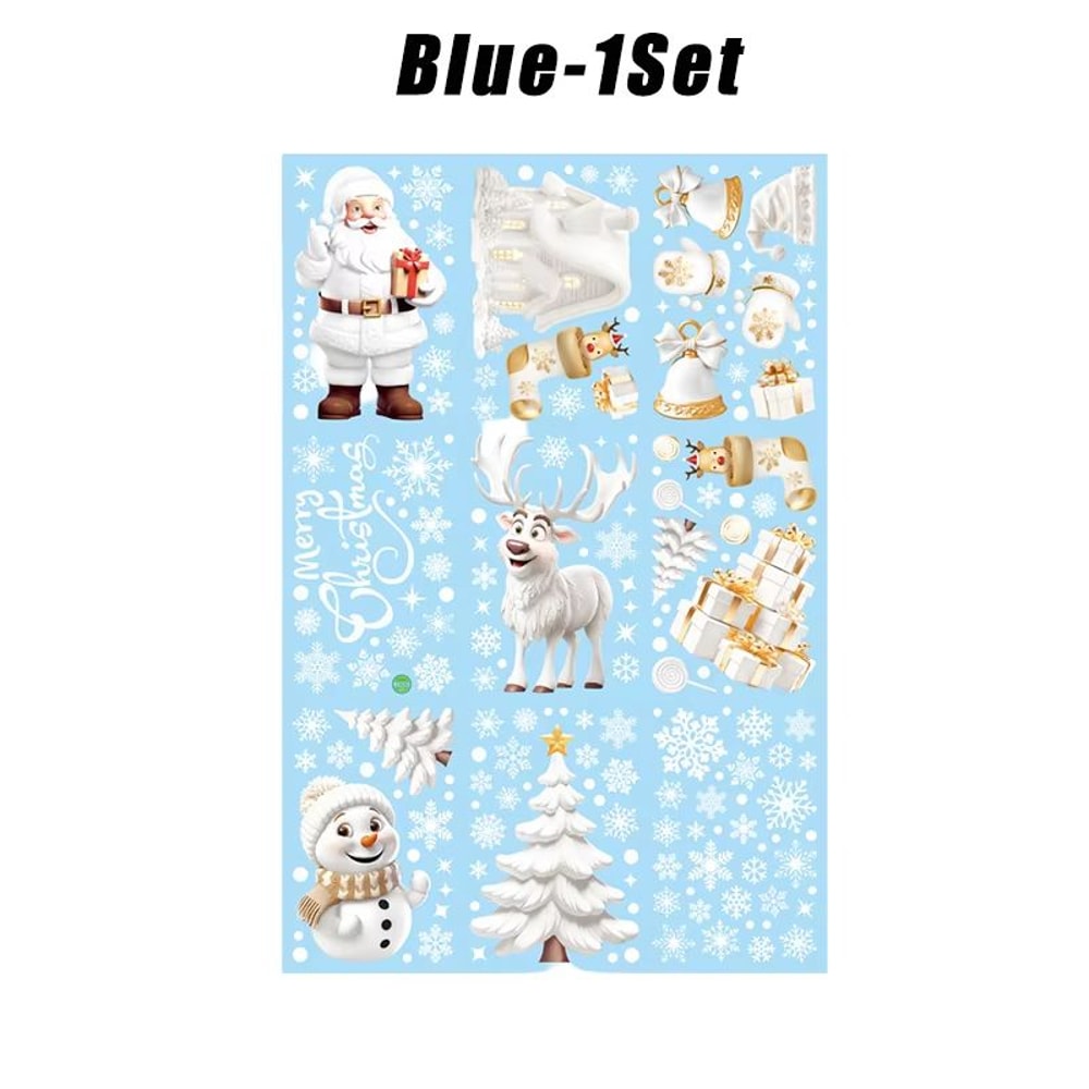 Reusable Christmas Window Clings Snowman Tree White Static Decals For Glass Doors 4