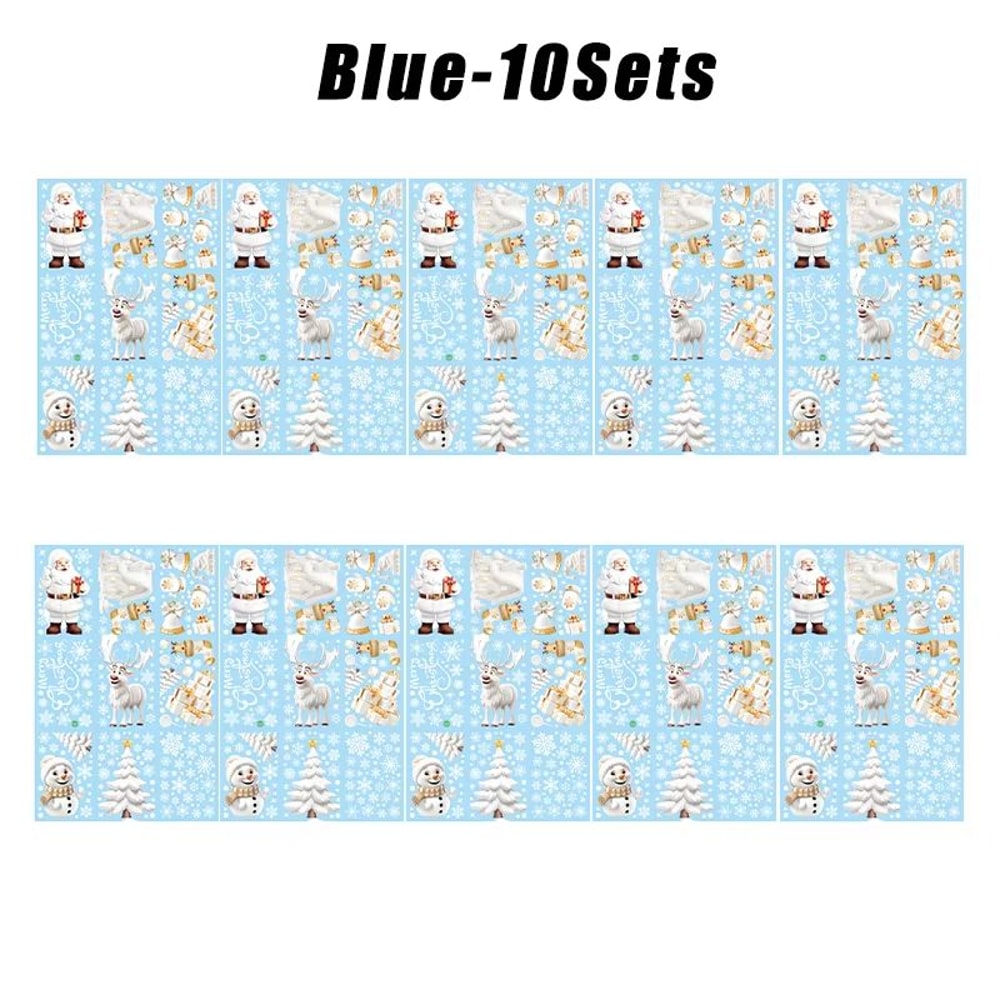 Reusable Christmas Window Clings Snowman Tree White Static Decals For Glass Doors 7