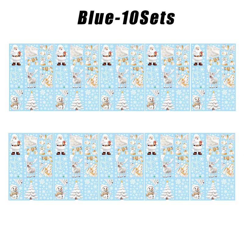 Reusable Christmas Window Clings Snowman Tree White Static Decals For Glass Doors 7