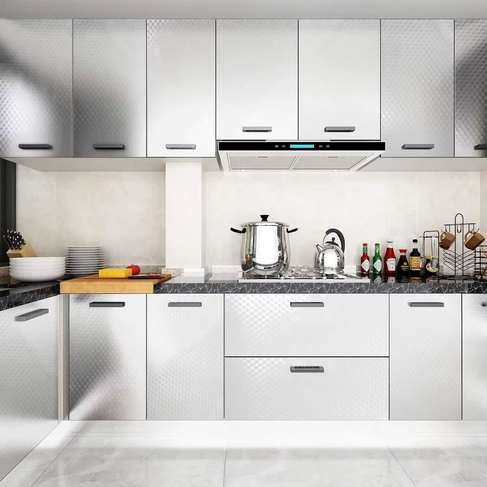 Stove Splash Guard Aluminum Foil Backsplash Roll SelfAdhesive OilResistant Kitchen Wallpaper 0