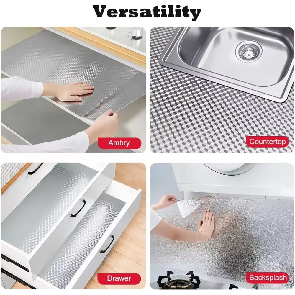 Stove Splash Guard Aluminum Foil Backsplash Roll SelfAdhesive OilResistant Kitchen Wallpaper 1