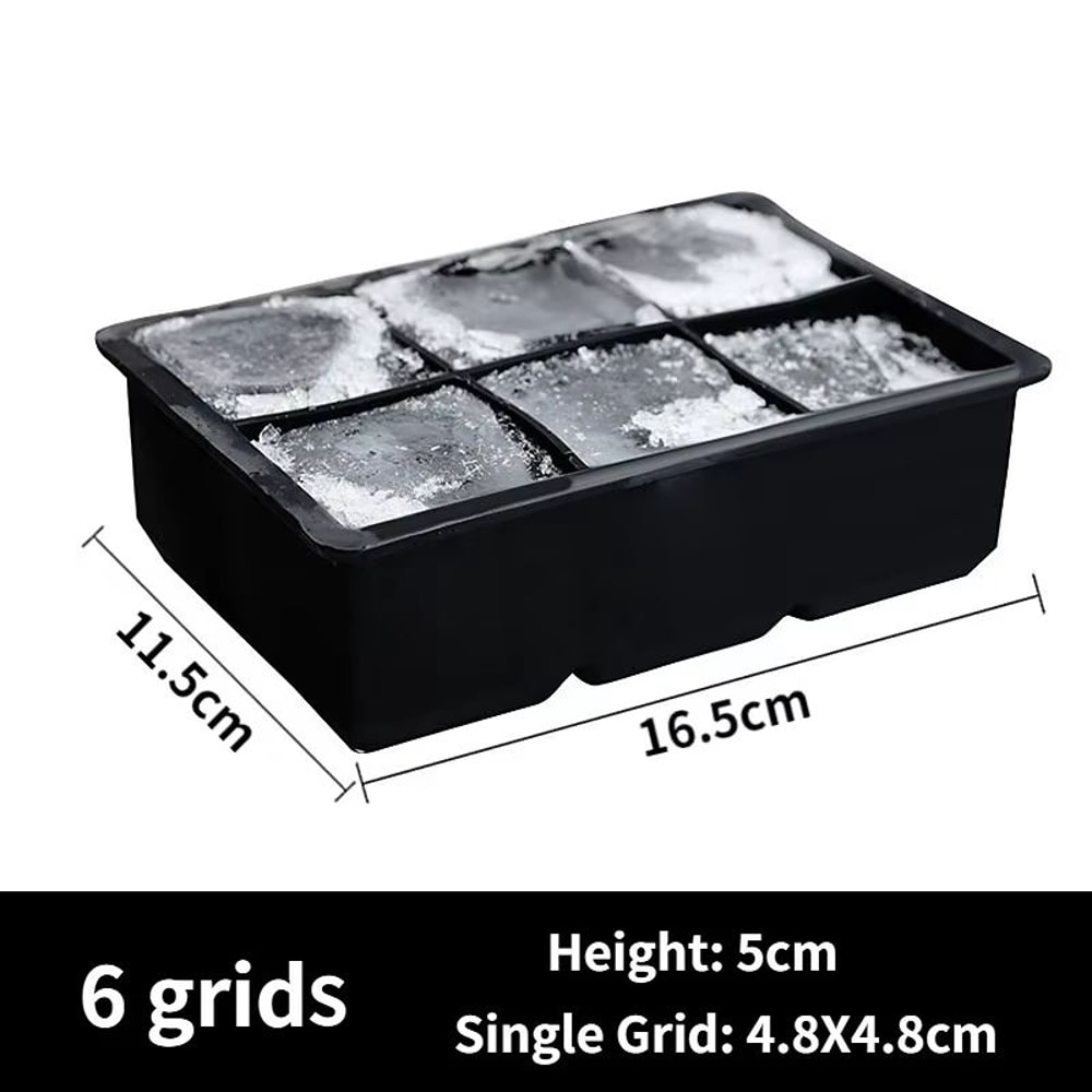 Large Square Silicone Ice Cube Mold Tray 46815 Grid For DIY Cocktail Ice 8