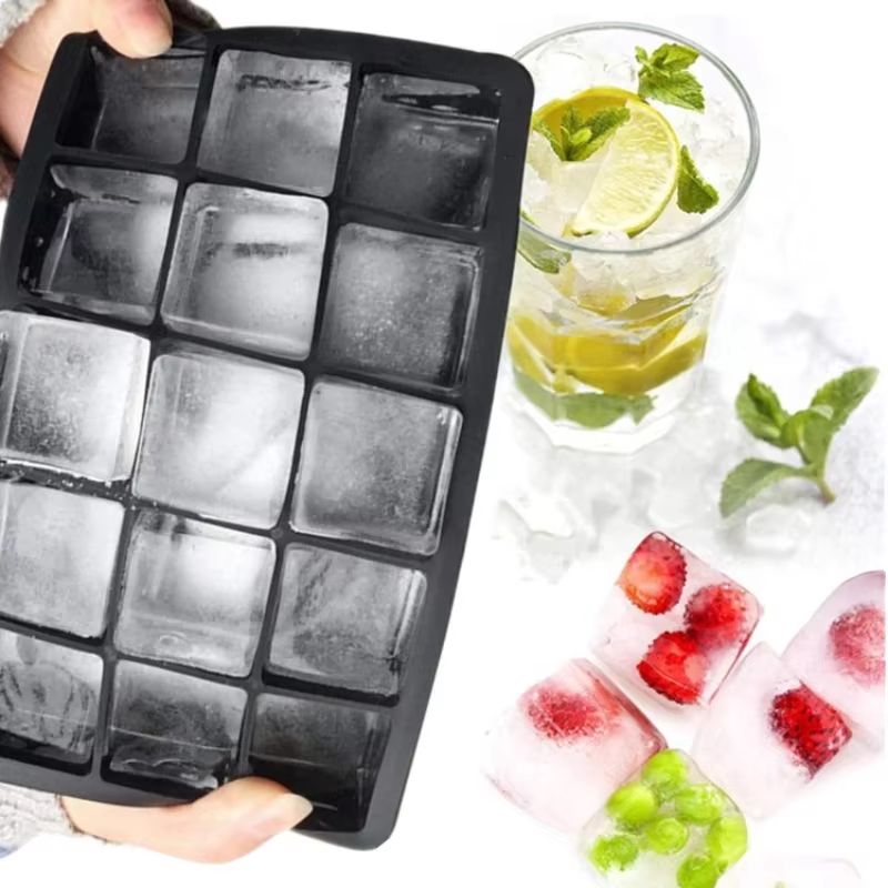 Large Square Silicone Ice Cube Mold Tray 46815 Grid For DIY Cocktail Ice 3
