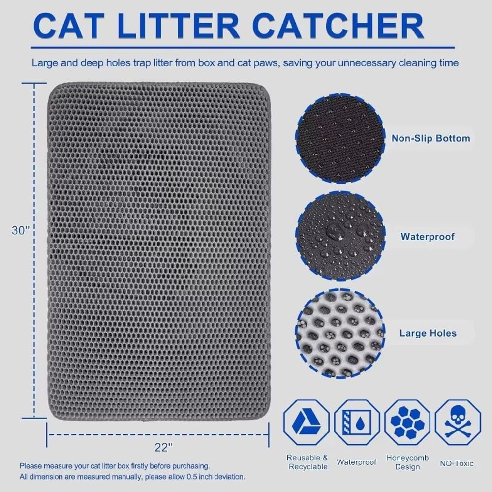 Waterproof DoubleLayer EVA Cat Litter Mat For Clean Floors 0
