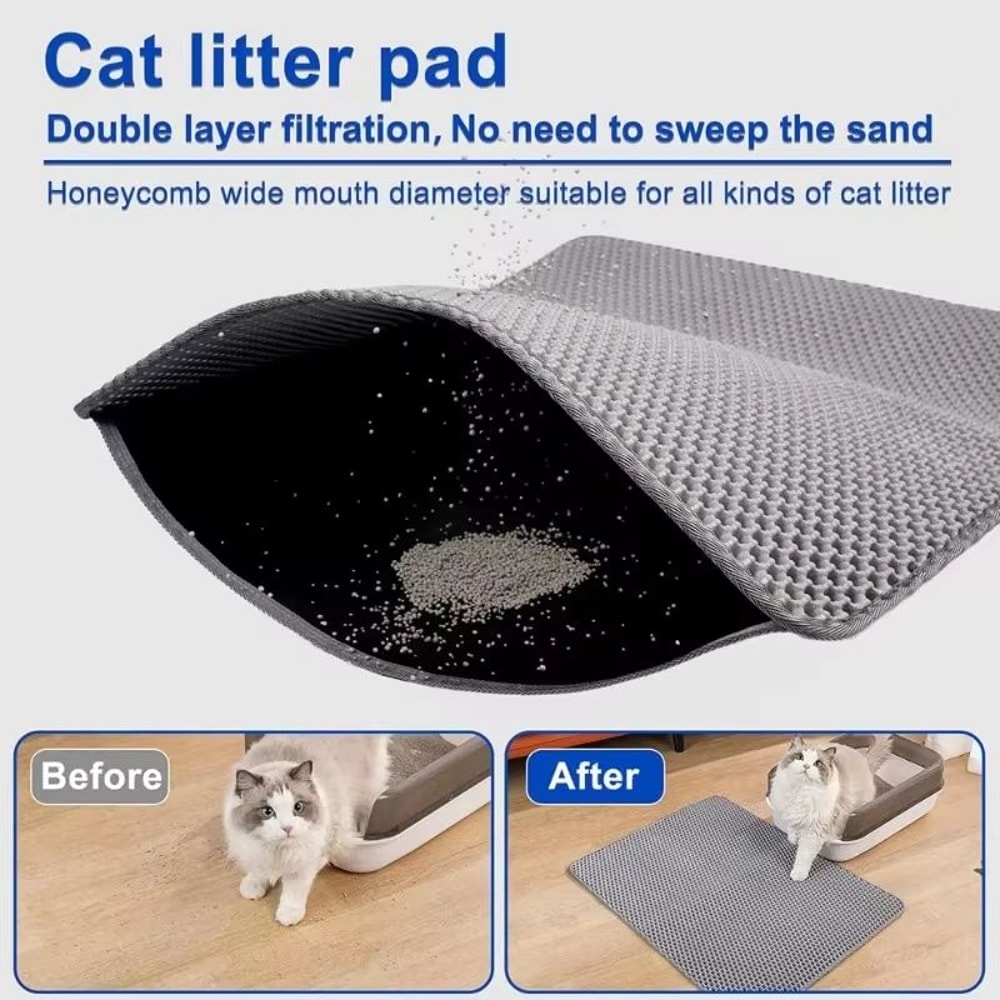 Waterproof DoubleLayer EVA Cat Litter Mat For Clean Floors 3