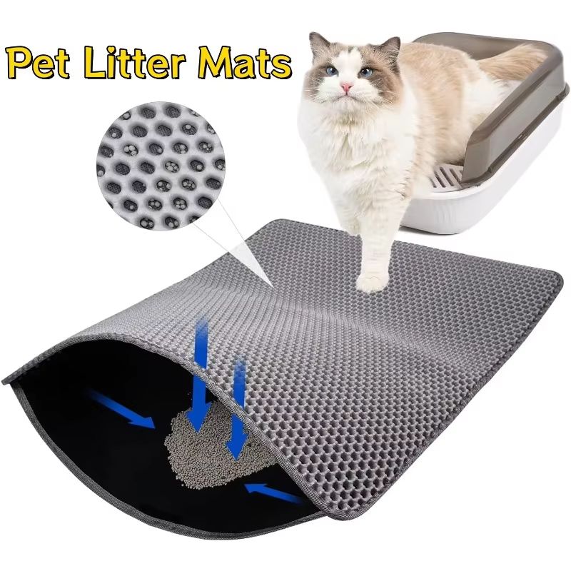 Waterproof DoubleLayer EVA Cat Litter Mat For Clean Floors 1