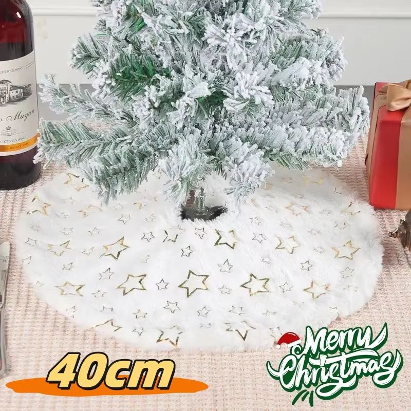 Red Snowflake Mini Christmas Tree Skirt Tabletop Christmas Tree Mat 2