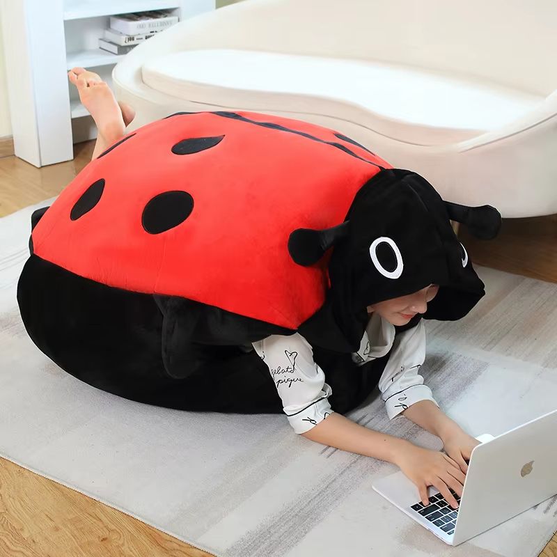 Wearable Ladybug Shell Plush Pillow 3