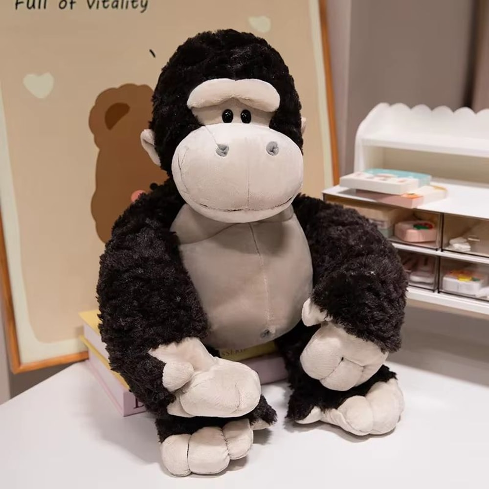 Cute Cartoon Black Gorilla Plush Toy Soft Stuffed Animal Gift For Kids 6