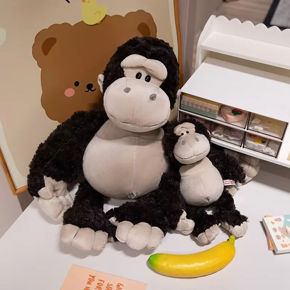 Cute Cartoon Black Gorilla Plush Toy Soft Stuffed Animal Gift For Kids 3