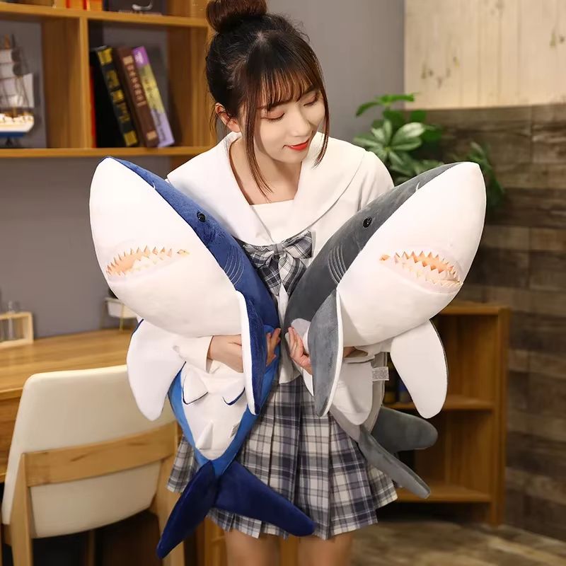 Giant Shark Plush Pillow For Sleeping Soft Stuffed Shark Body Cushion 3