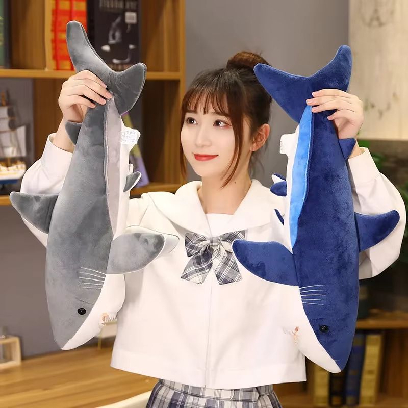 Giant Shark Plush Pillow For Sleeping Soft Stuffed Shark Body Cushion 0