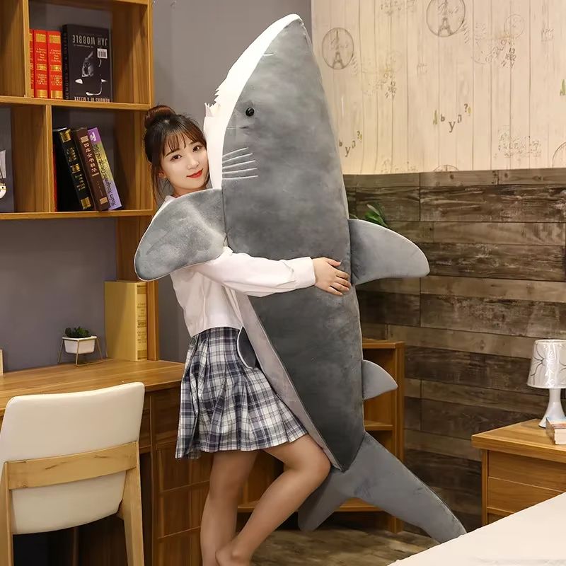 Giant Shark Plush Pillow For Sleeping Soft Stuffed Shark Body Cushion 4