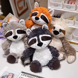 kawaii raccoon, fox, and sloth plush pillow - soft stuffed animal pillow for kids