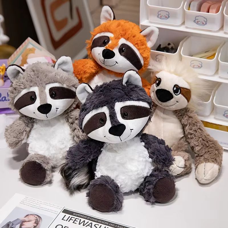 Kawaii Raccoon Fox And Sloth Plush Pillow Soft Stuffed Animal Pillow For Kids 0