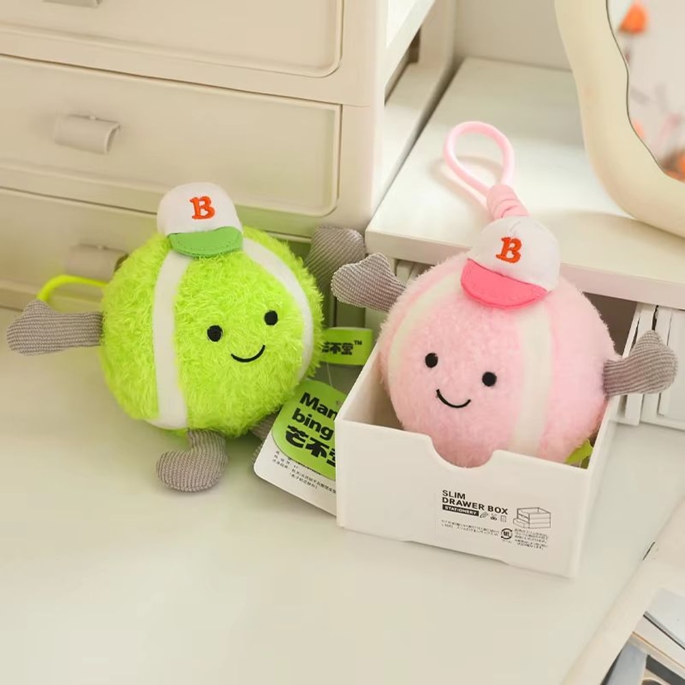 Cute Plush Tennis Ball Keychain Bag Charm Pendant 1