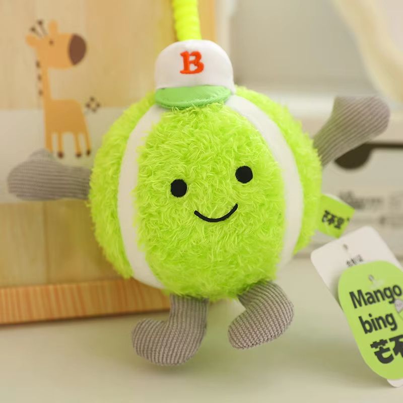 Cute Plush Tennis Ball Keychain Bag Charm Pendant 4