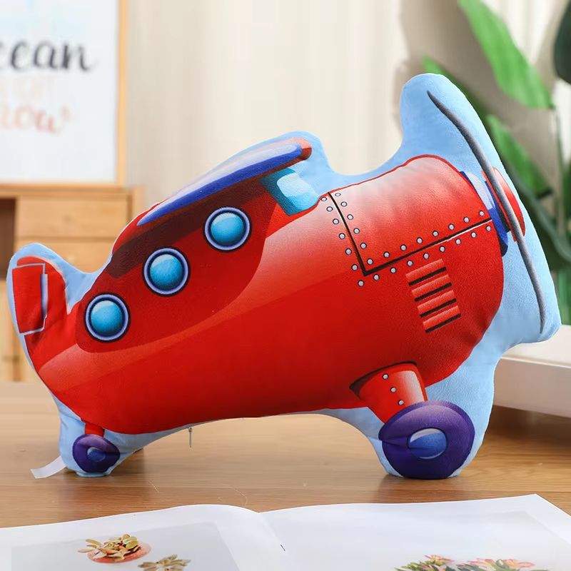 Cartoon Vehicle Plush Hug Pillow Police Car Fire Truck Excavator 9