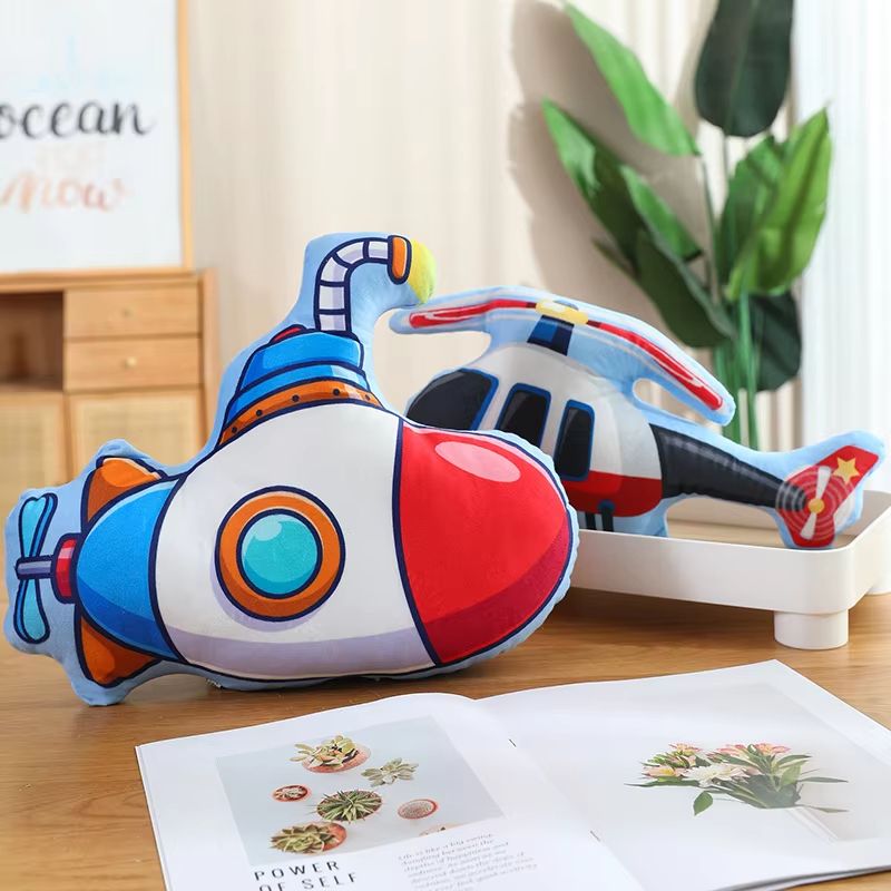 Cartoon Vehicle Plush Hug Pillow Police Car Fire Truck Excavator 4
